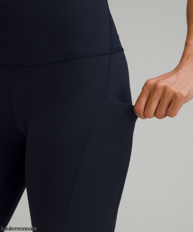 Lululemon Damen DELULU332 | True Navy Wunderzug Hoch Sitzend Kurz Mit Taschen 8